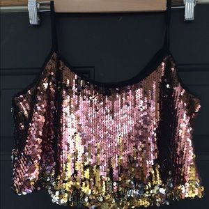 Sequin flowy crop top